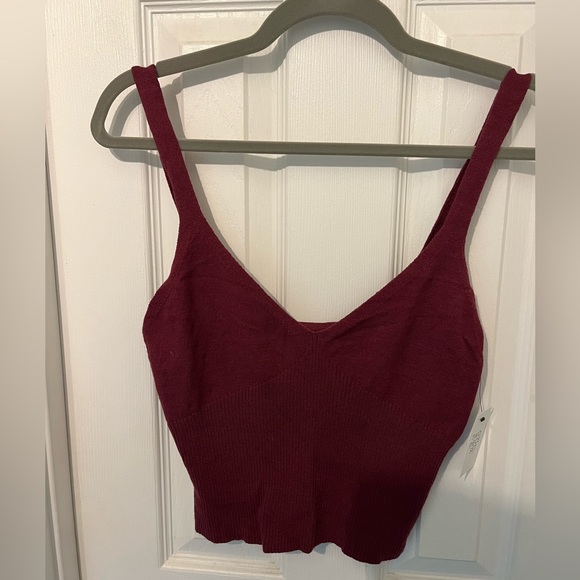 NWT Maroon 2 pc tank w/ neck and sleeve party top SZ L (junior) by Metal - Picture 3 of 7